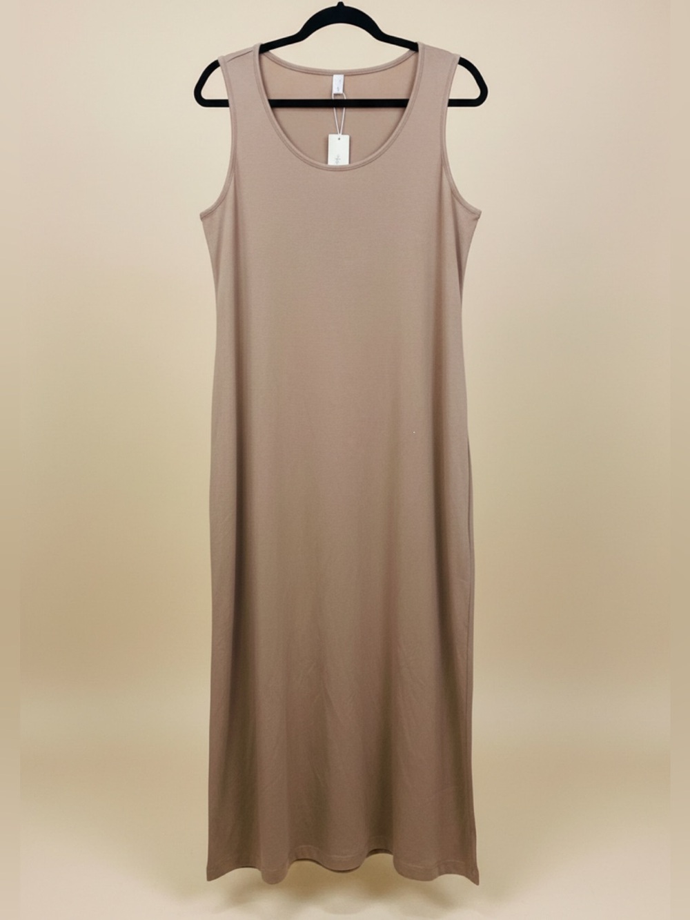 Sleeveless Bodycon Maxi Dress in Taupe • NWT • 21" p2p, 50" length - Picture 2 of 2